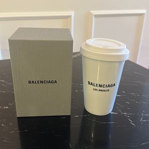Brand new with box Balenciaga Los Angeles coffee cup in white porcelain